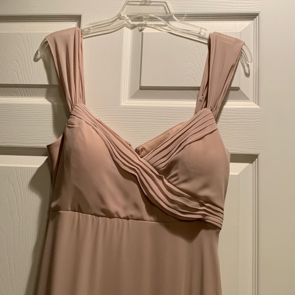 Beautiful beige long dress, dry cleaned, smoke & pet free home